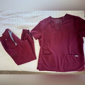 Figs Scrub set. Burgundy, Large, Zamora and Casma style